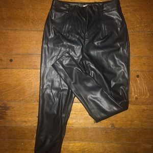 Faux leather pants